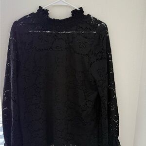 Adrianna Papell Black Lace Blouse